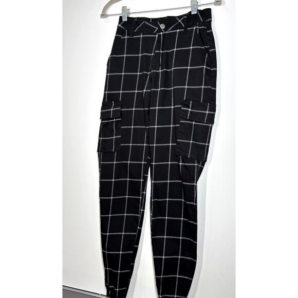Hot Topic Jogger Cargo Pants Black White Gothic Casual Preppy Women Size XS (PS) - Picture 6 of 10